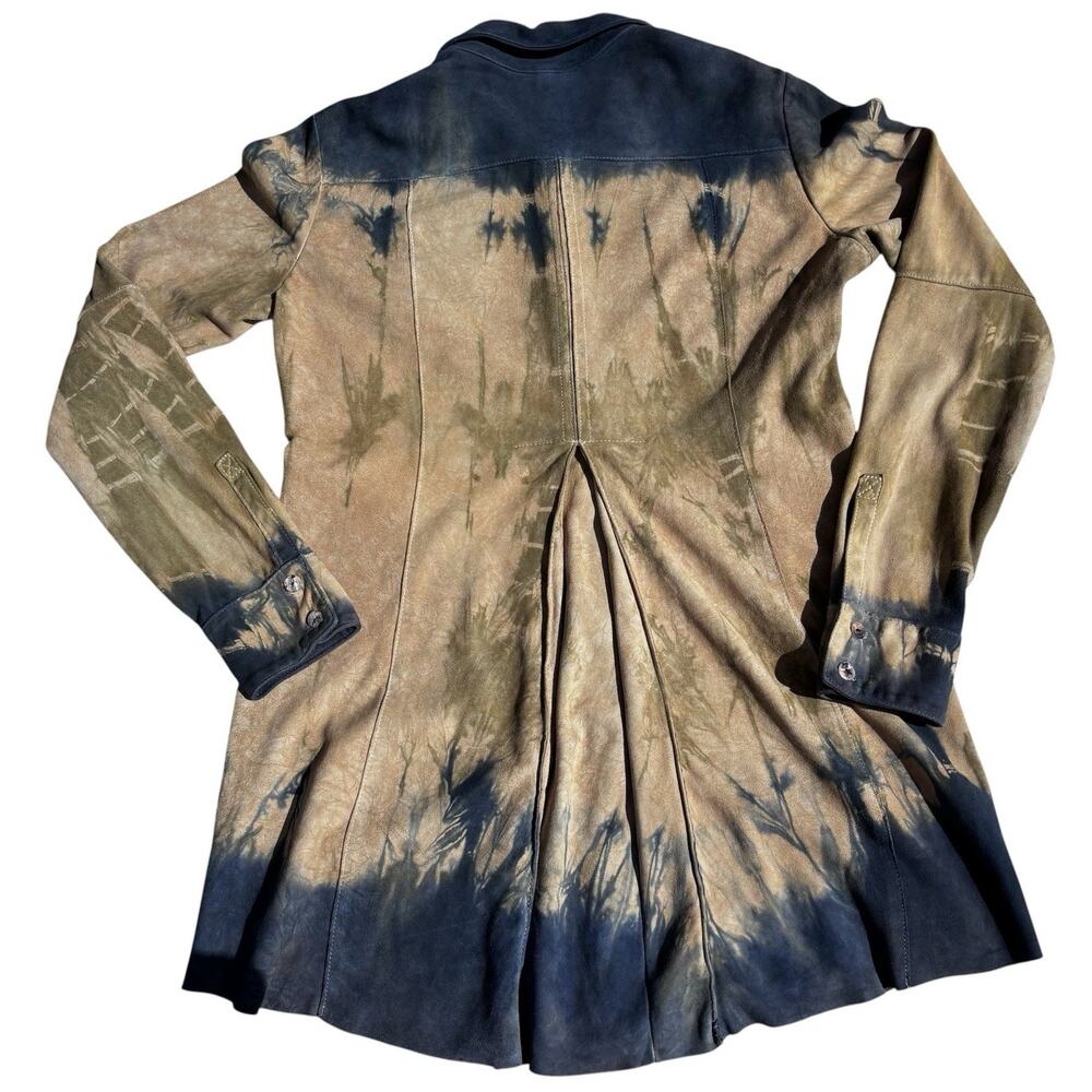 Women’s Sheep Suede Leather RONCARATI Duster Button Up Western Italian Size S/M - Picture 5 of 9